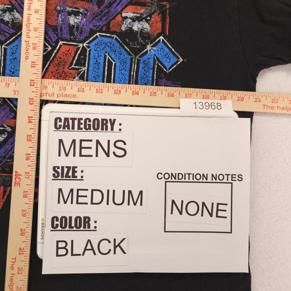 ACDC Blow Up Your Video Band Crew Neck Graphic T Shirt Mens Size Medium M Black - Picture 7 of 9